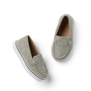 NWT New Janie and Jack Linen Loafer Sneaker, Slip On, Taupe/ Gray Size 8